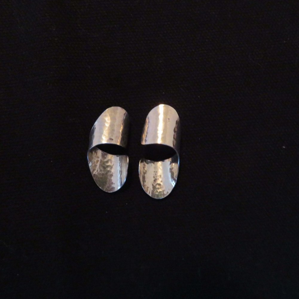 Silver Geometric Swirl Earrings, EUC - Picture 3 of 6